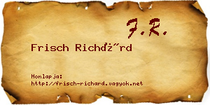 Frisch Richárd névjegykártya